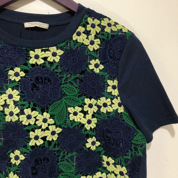 5 for $20 NWOT Zara Crochet Windowpane Lace Over Top - Picture 7 of 8